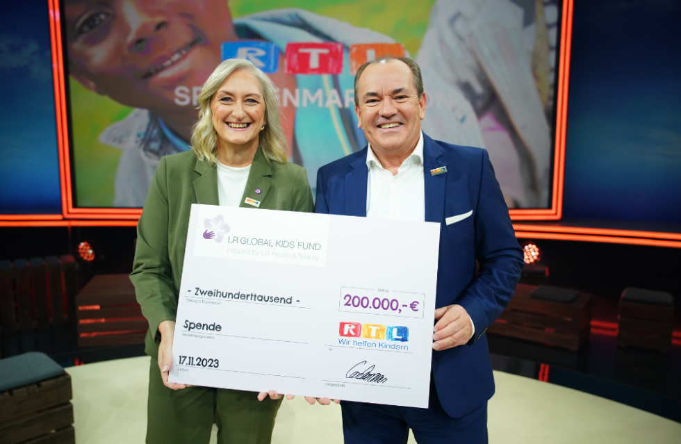 LR Global Kids Fund spendet 200.000 Euro beim 28. RTL- Spendenmarathon